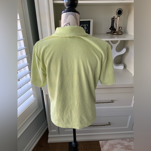 REFORMATION Fuji Button up Green Terry Shirt Short Sleeve Patch Pocket SZ Small - Picture 8 of 13